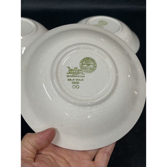 VTG 4 Royal National Brotherhood Operative Potters 22k Gold Berry Bowls #5265 - Picture 10 of 15